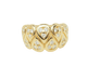 Bague 54 Bague large à motifs gouttes en or jaune 18 kt et diamants 58 Facettes 33673