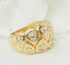 Bague 54 Bague large à motifs gouttes en or jaune 18 kt et diamants 58 Facettes 33673