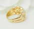 Bague 54 Bague large à motifs gouttes en or jaune 18 kt et diamants 58 Facettes 33673