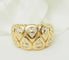 Bague 54 Bague large à motifs gouttes en or jaune 18 kt et diamants 58 Facettes 33673