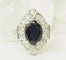 Bague 57 Bague Art déco en platine 950, saphir et diamants 58 Facettes 33650