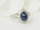 Bague 52 Bague Art déco en platine 900, saphir cabochon et diamants 58 Facettes 33658