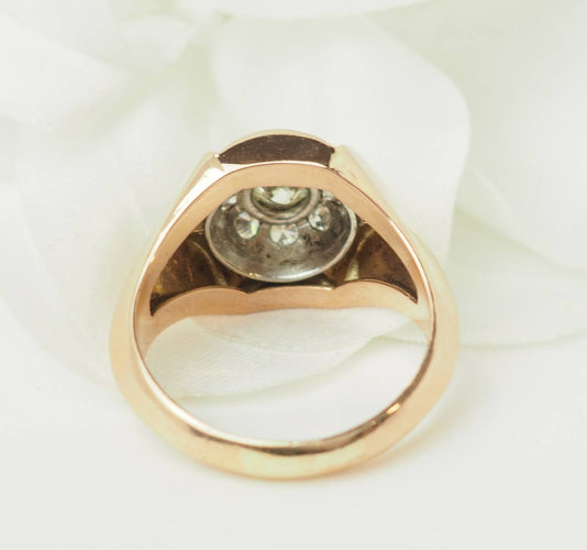 Bague 58 Bague Tank en or rose et blanc 18 ct et diamants 58 Facettes 33624