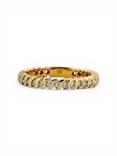 Bague 55 Alliance - Bague en or jaune 18 carats et diamants 58 Facettes All