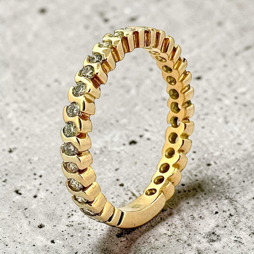 Bague 55 Alliance - Bague en or jaune 18 carats et diamants 58 Facettes All