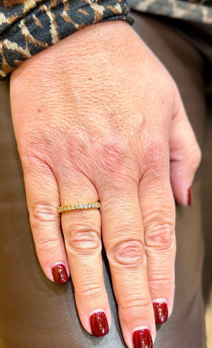 Bague 55 Alliance - Bague en or jaune 18 carats et diamants 58 Facettes All