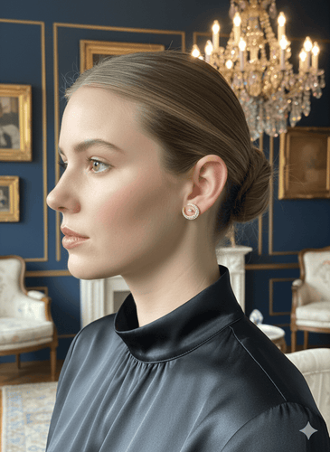 Boucles d'oreilles Boucles d'oreilles Belle Époque - Croissants de lune en or jaune et diamants 58 Facettes C16