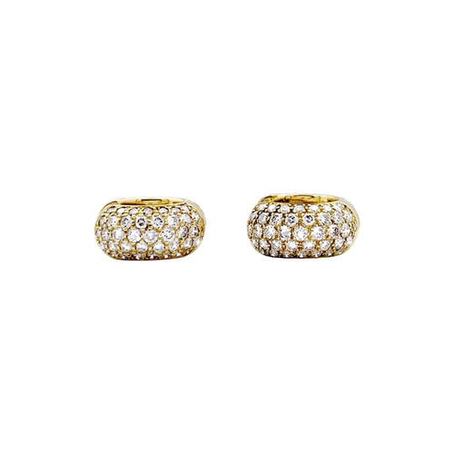Boucles d'oreilles Paire de créoles or jaune, diamants. 58 Facettes 35445