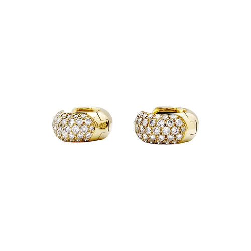 Boucles d'oreilles Paire de créoles or jaune, diamants. 58 Facettes 35445