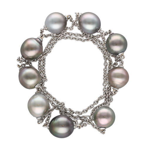 Collier Collier Perles de Tahiti 12 mm – Or Gris 18k – 80 cm 58 Facettes FB11486
