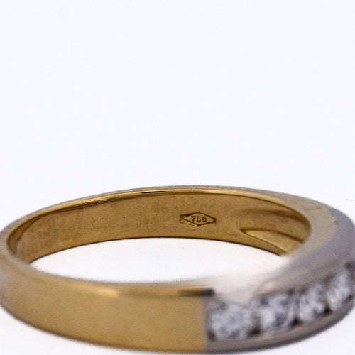 Bague 61 Bague vintage - Alliance en or jaune 18 kt et diamants 58 Facettes AN488 '(0089)