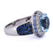 Bague 59 Bague vintage en or blanc 18 ct avec topaze, saphirs et diamants 58 Facettes AN421 (00619)