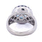 Bague 59 Bague vintage en or blanc 18 ct avec topaze, saphirs et diamants 58 Facettes AN421 (00619)
