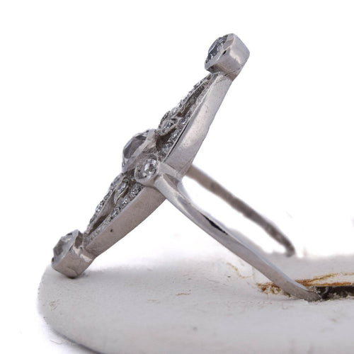 Bague 52 Bague Art déco en platine 950 avec diamants taille ancienne 58 Facettes AN458 (0579)