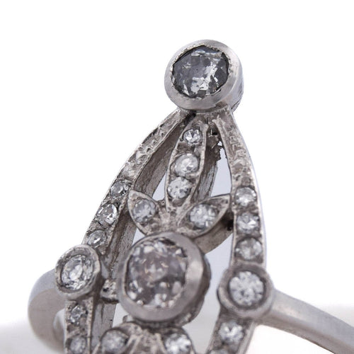 Bague 52 Bague Art déco en platine 950 avec diamants taille ancienne 58 Facettes AN458 (0579)