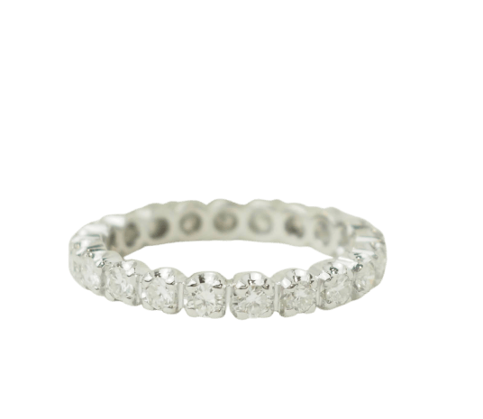 Bague 59 Alliance américaine - Bague en or blanc 18 kt et diamants 1,26 ct 58 Facettes 33677