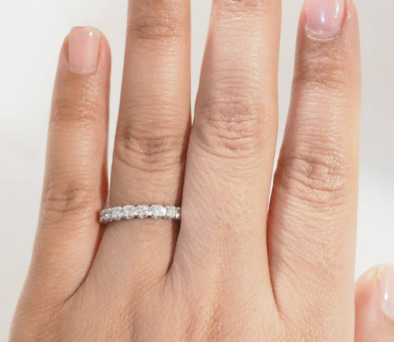 Bague 59 Alliance américaine - Bague en or blanc 18 kt et diamants 1,26 ct 58 Facettes 33677