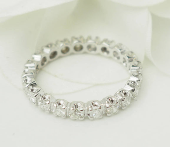 Bague 59 Alliance américaine - Bague en or blanc 18 kt et diamants 1,26 ct 58 Facettes 33677