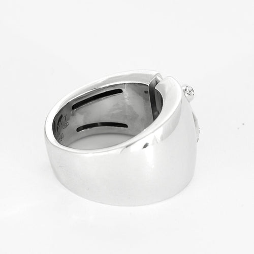 Bague 57 CHAUMET - Bague double lien en or gris et diamants 58 Facettes B250660