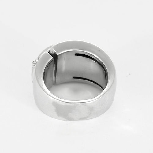 Bague 57 CHAUMET - Bague double lien en or gris et diamants 58 Facettes B250660