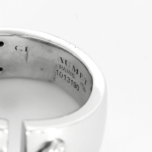 Bague 57 CHAUMET - Bague double lien en or gris et diamants 58 Facettes B250660