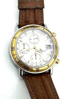 Montre Baume & Mercier Transpacific - Montre chronographe en or jaune 18 kt et acier 58 Facettes 240326