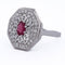 Bague 59 Bague Art déco - Bague en or blanc 18 ct avec rubis et diamants 58 Facettes AN111 (0079)