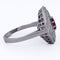 Bague 59 Bague Art déco - Bague en or blanc 18 ct avec rubis et diamants 58 Facettes AN111 (0079)