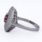 Bague 59 Bague Art déco - Bague en or blanc 18 ct avec rubis et diamants 58 Facettes AN111 (0079)