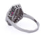 Bague 59 Bague Art déco - Bague en or blanc 18 ct avec rubis et diamants 58 Facettes AN111 (0079)