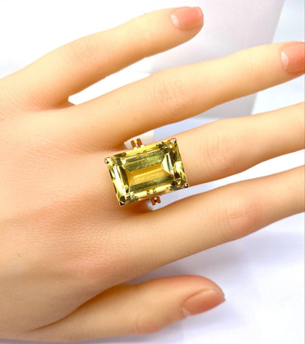 Bague 54 Bague en or jaune 18 carats avec citrine 20–23 carats 58 Facettes AB687