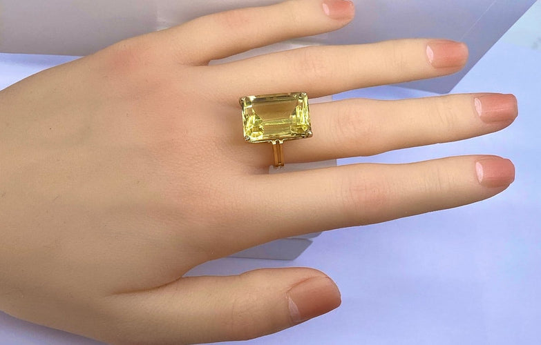 Bague 54 Bague en or jaune 18 carats avec citrine 20–23 carats 58 Facettes AB687