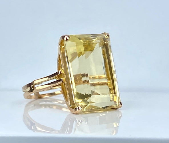 Bague 54 Bague en or jaune 18 carats avec citrine 20–23 carats 58 Facettes AB687