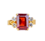 Bague 50 Bague en or jaune 18 carats au grenat et diamants 58 Facettes AB689
