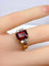 Bague 50 Bague en or jaune 18 carats au grenat et diamants 58 Facettes AB689