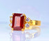 Bague 50 Bague en or jaune 18 carats au grenat et diamants 58 Facettes AB689