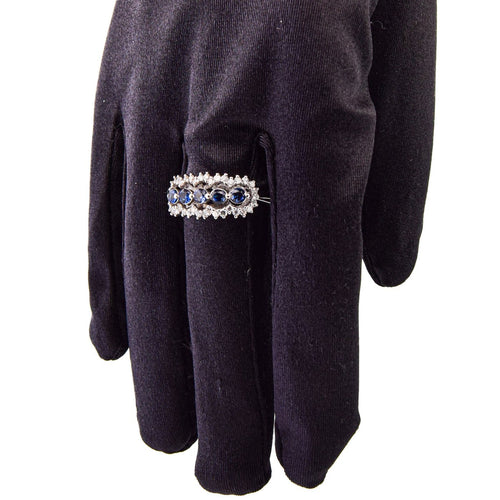 Bague 56 Bague en or blanc 18 ct avec saphirs et diamants 58 Facettes AN384 (5179)