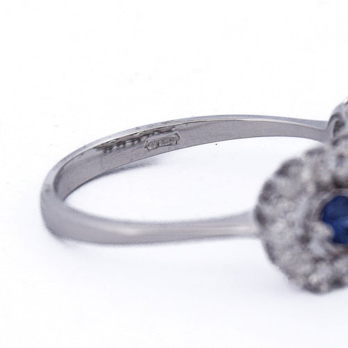 Bague 56 Bague en or blanc 18 ct avec saphirs et diamants 58 Facettes AN384 (5179)