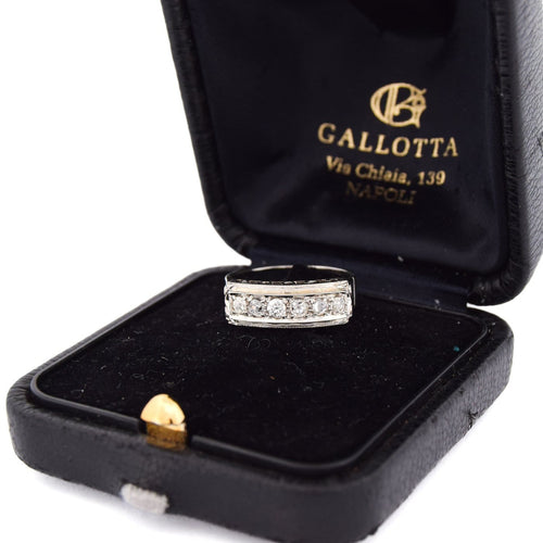 Bague 54 Bague Art déco en or blanc 18 ct avec diamants 58 Facettes AN517 (0749)