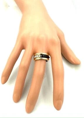 Bague 52 Boucheron - Bague en or 18 carats avec onyx et diamants 1 carat 58 Facettes 190376