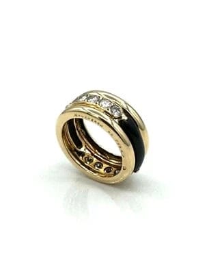Bague 52 Boucheron - Bague en or 18 carats avec onyx et diamants 1 carat 58 Facettes 190376