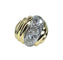 Bague 56 Bague godronnée en or jaune 18 carats et platine avec diamants 58 Facettes AB690