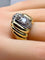 Bague 56 Bague godronnée en or jaune 18 carats et platine avec diamants 58 Facettes AB690