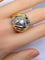 Bague 56 Bague godronnée en or jaune 18 carats et platine avec diamants 58 Facettes AB690