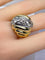 Bague 56 Bague godronnée en or jaune 18 carats et platine avec diamants 58 Facettes AB690