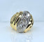 Bague 56 Bague godronnée en or jaune 18 carats et platine avec diamants 58 Facettes AB690