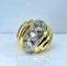 Bague 56 Bague godronnée en or jaune 18 carats et platine avec diamants 58 Facettes AB690