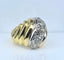 Bague 56 Bague godronnée en or jaune 18 carats et platine avec diamants 58 Facettes AB690