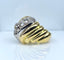 Bague 56 Bague godronnée en or jaune 18 carats et platine avec diamants 58 Facettes AB690