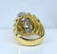 Bague 56 Bague godronnée en or jaune 18 carats et platine avec diamants 58 Facettes AB690